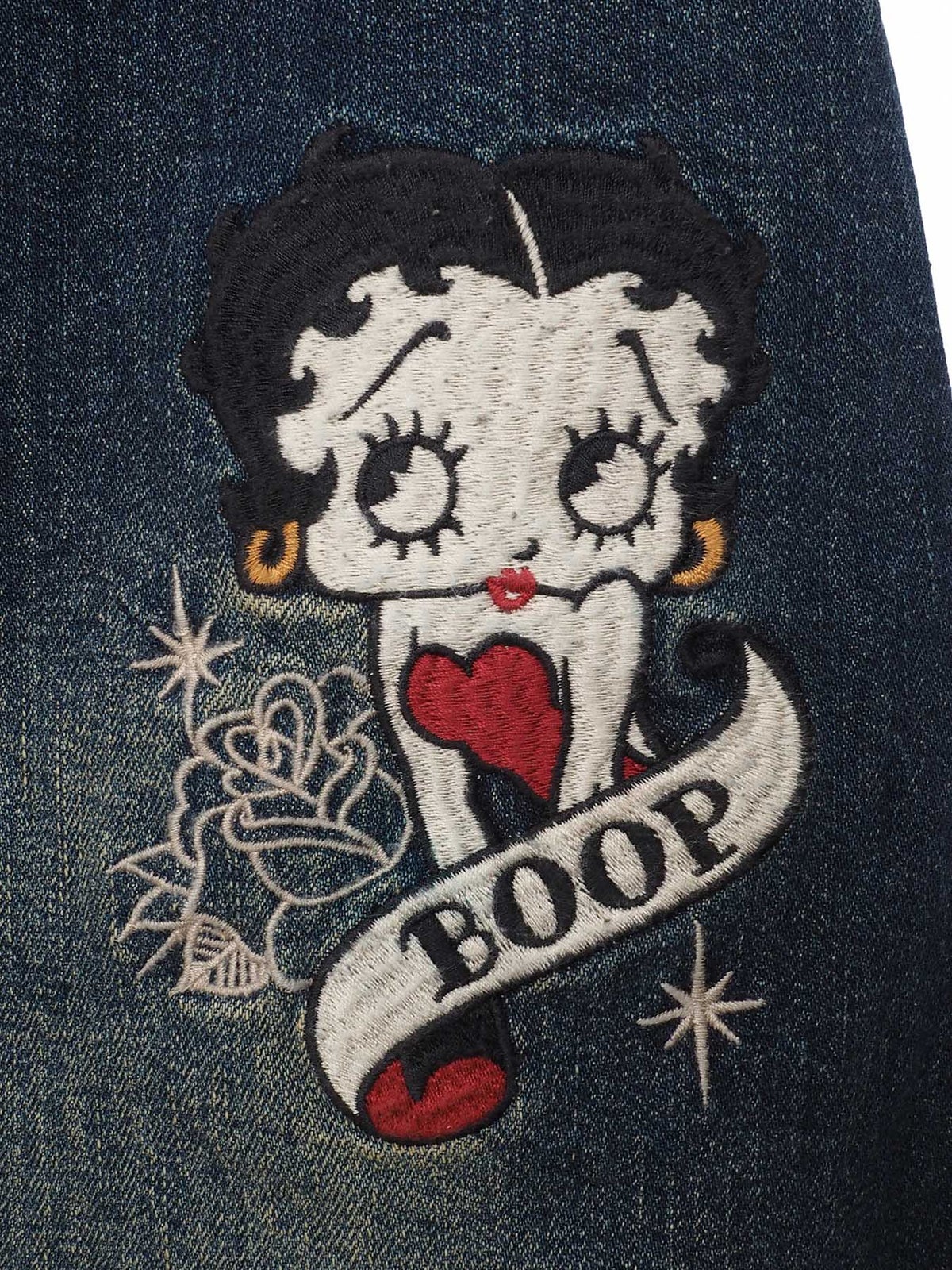  【BETTY BOOP】“TATOO ベティ”刺繍入りデニムスカート