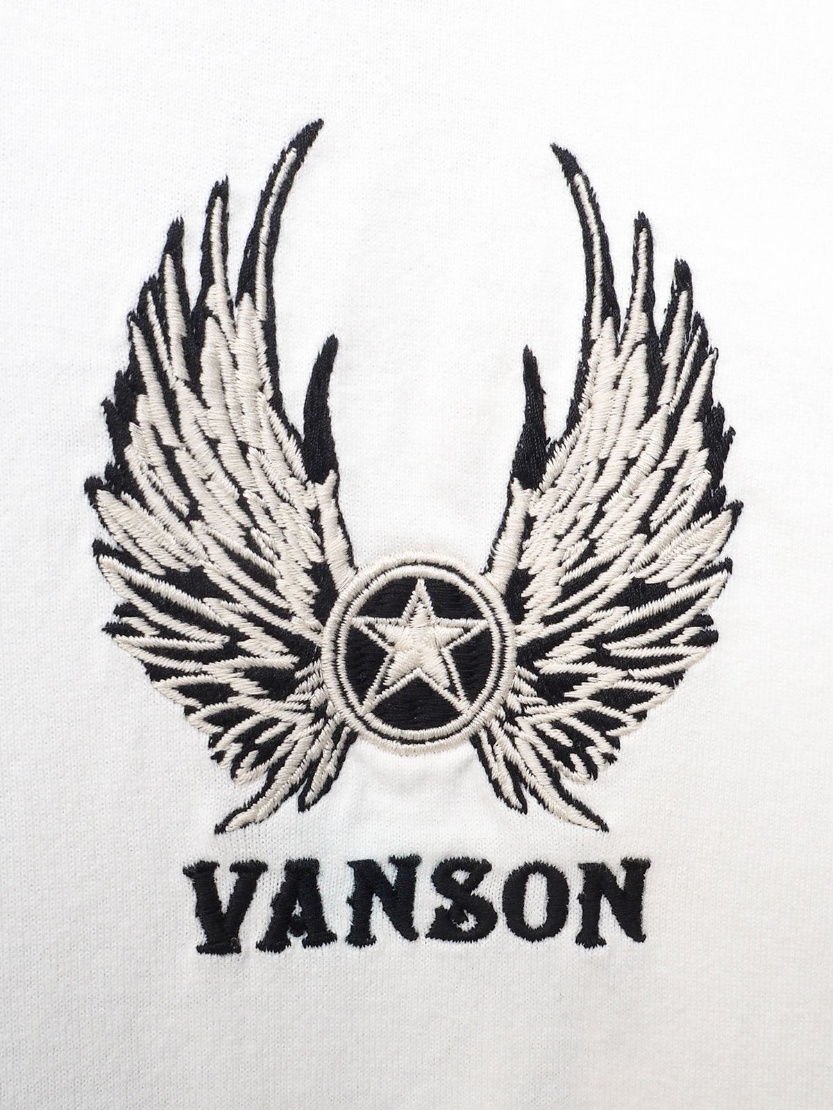 【VANSON】イーグル フェイクレイヤード刺繍入りロンT