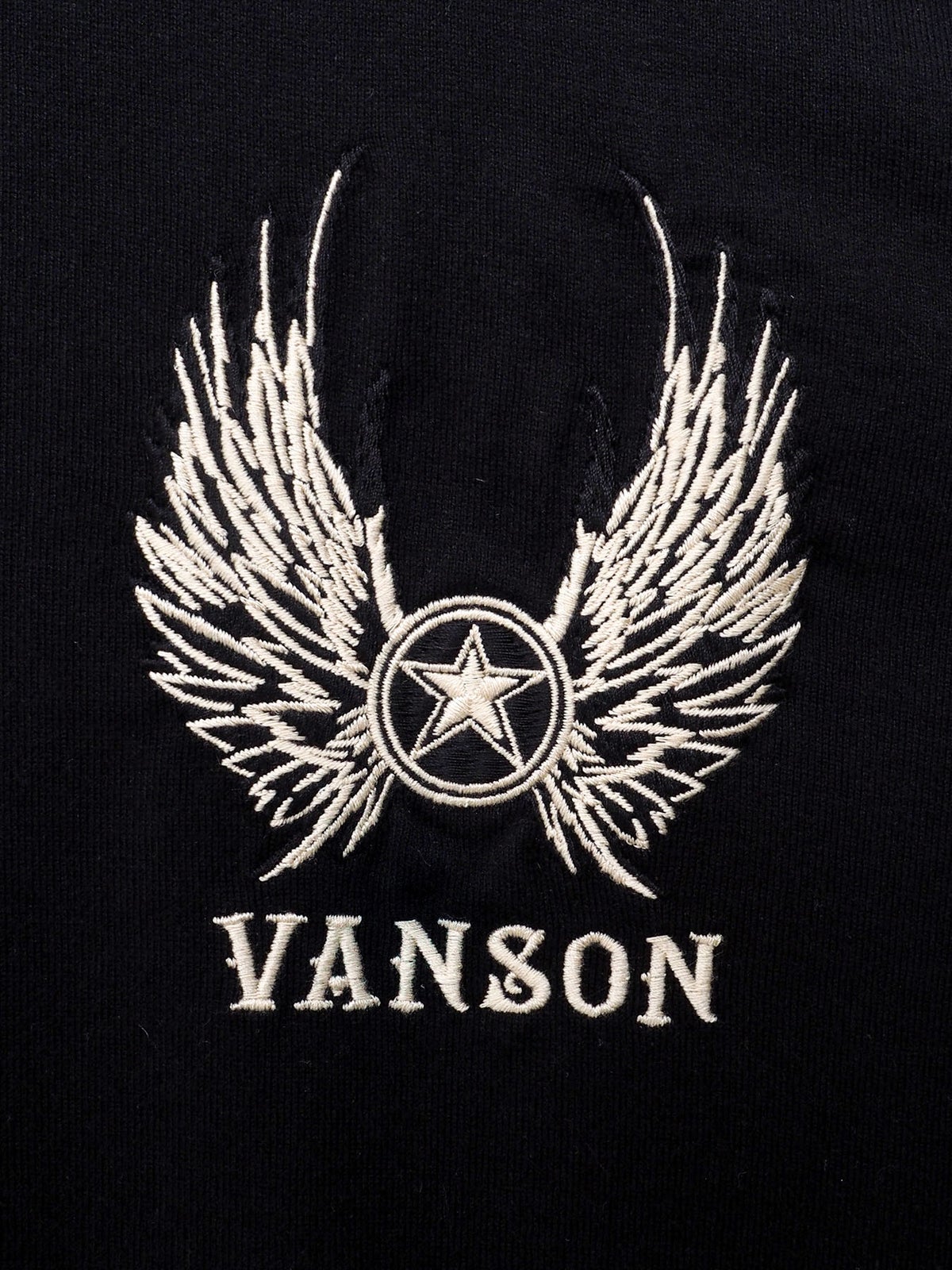 【VANSON】イーグル フェイクレイヤード刺繍入りロンT