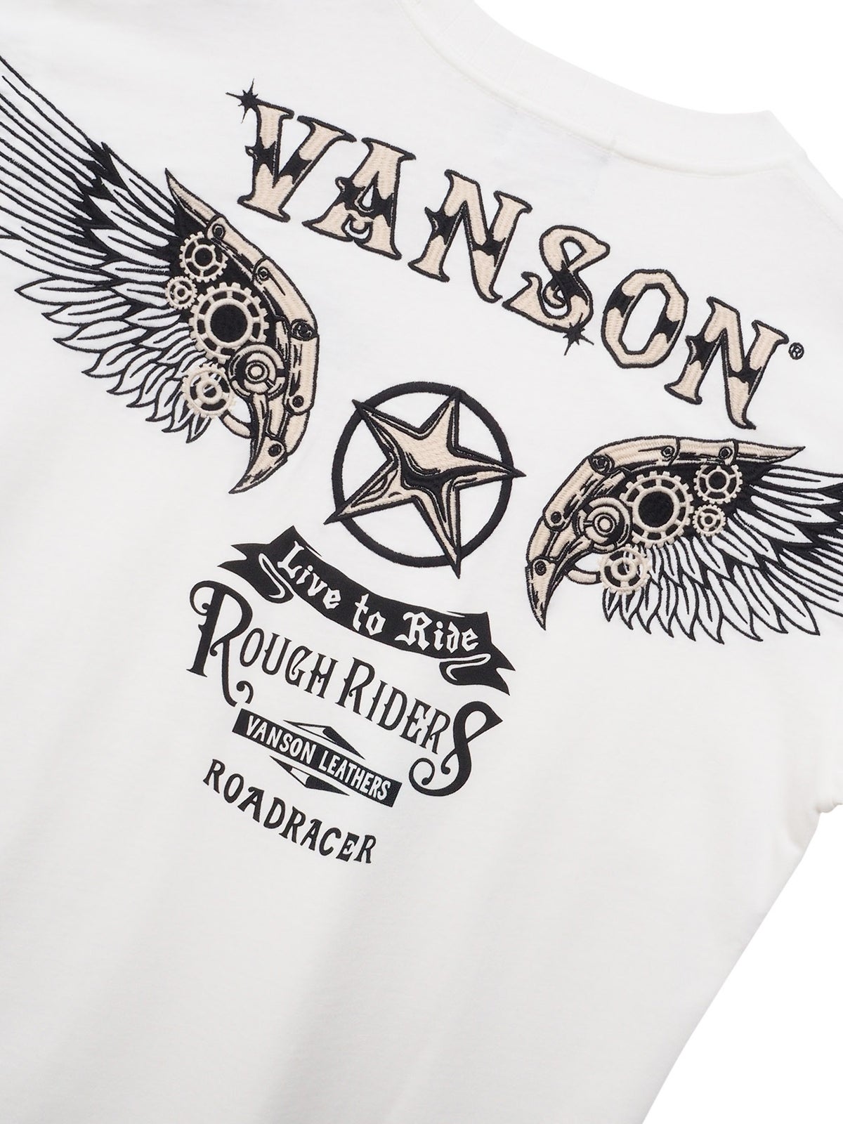 【VANSON】フライングスター刺繍入りロンT