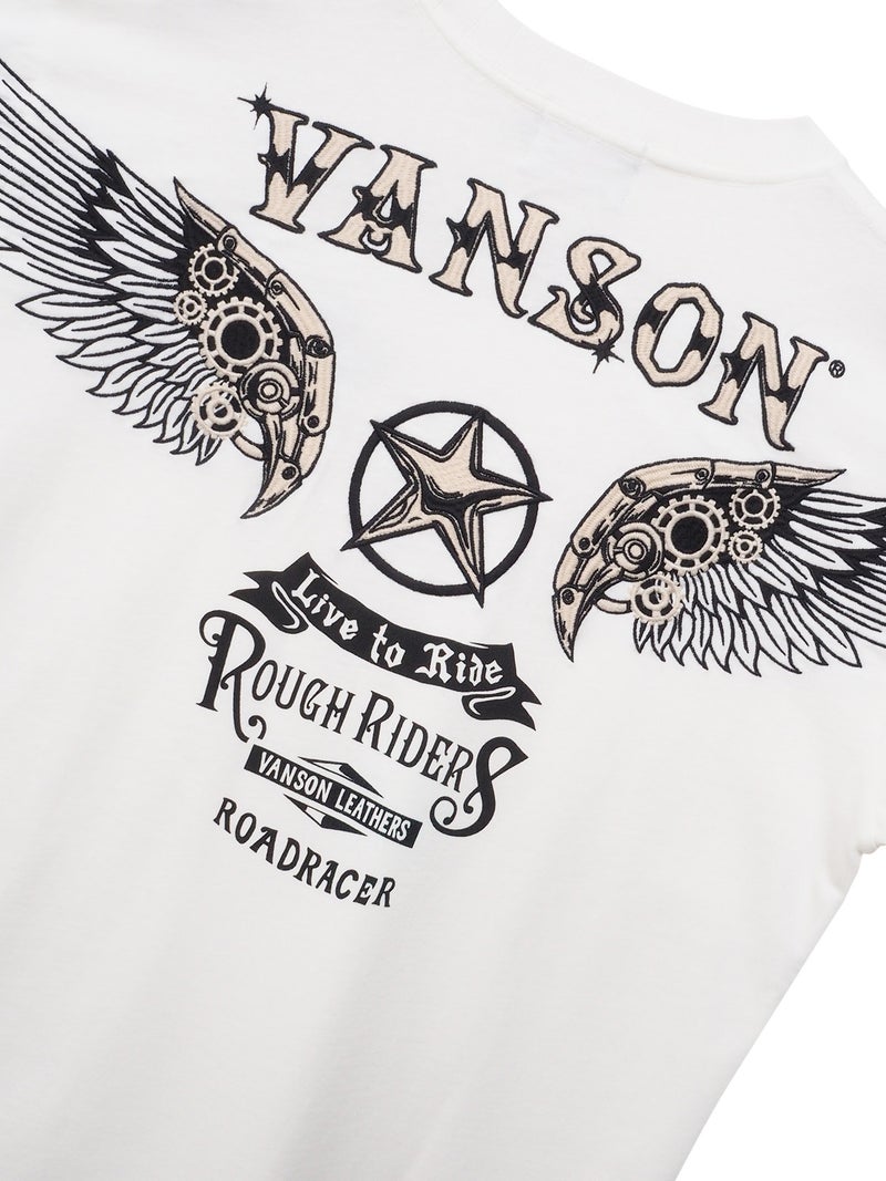 【VANSON】フライングスター刺繍入りロンT