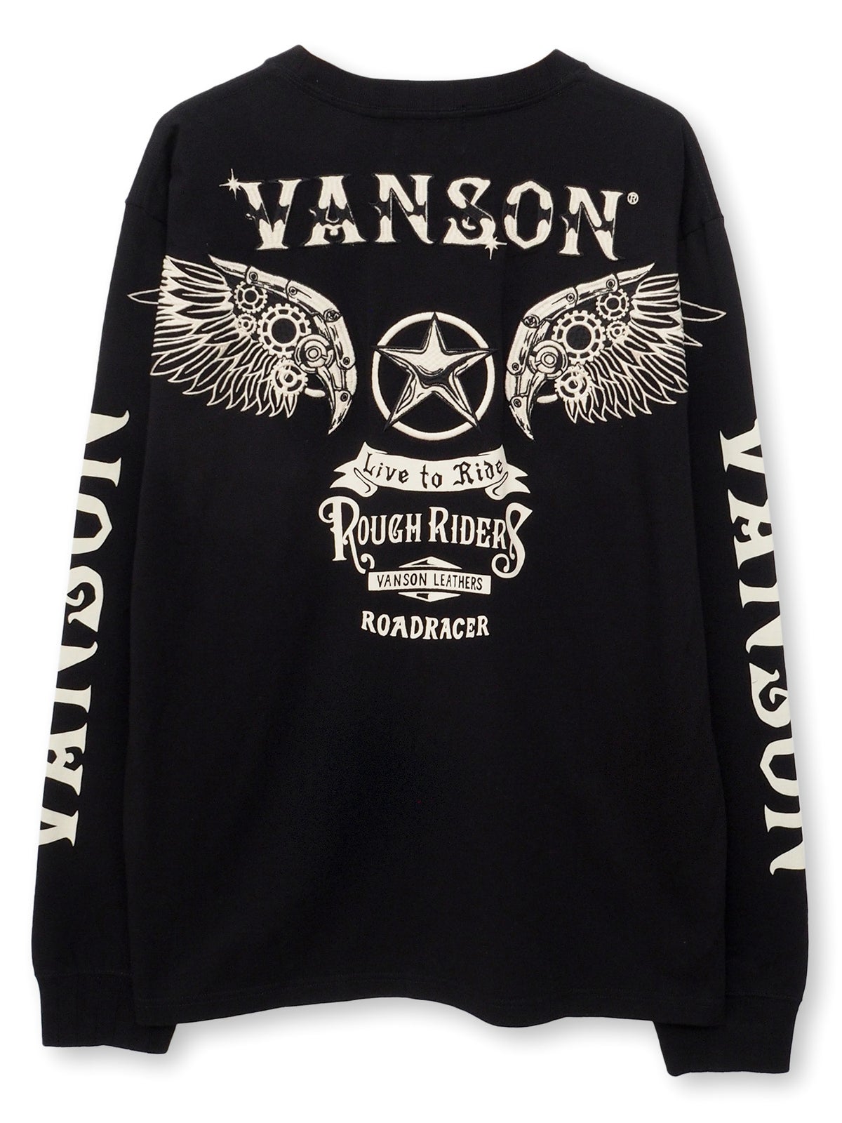 【VANSON】フライングスター刺繍入りロンT
