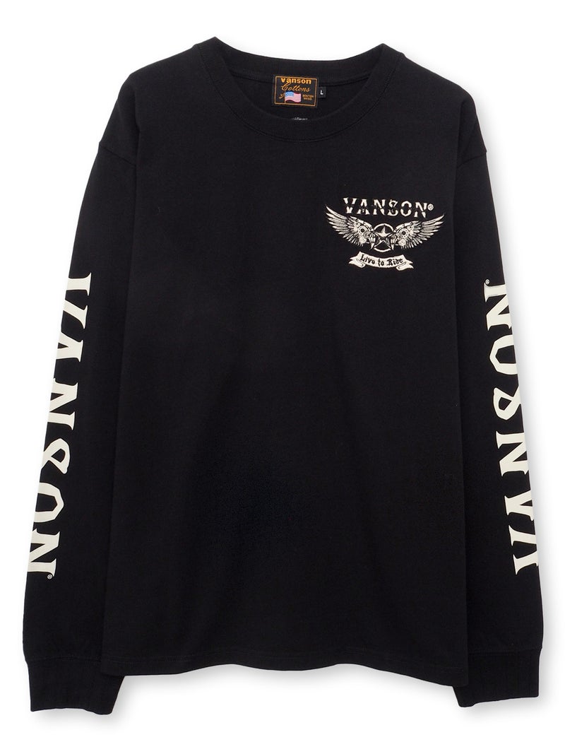 【VANSON】フライングスター刺繍入りロンT