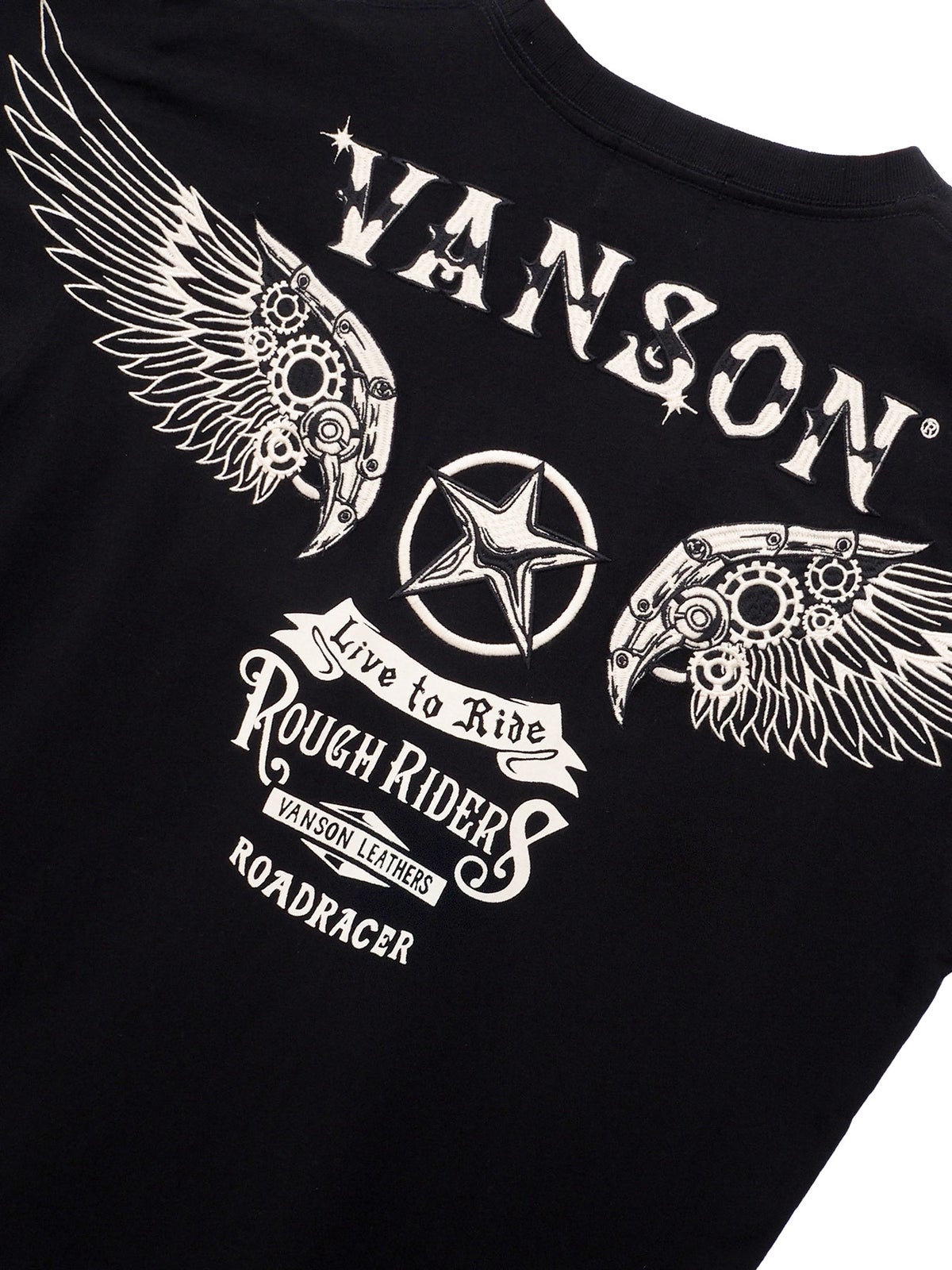 【VANSON】フライングスター刺繍入りロンT