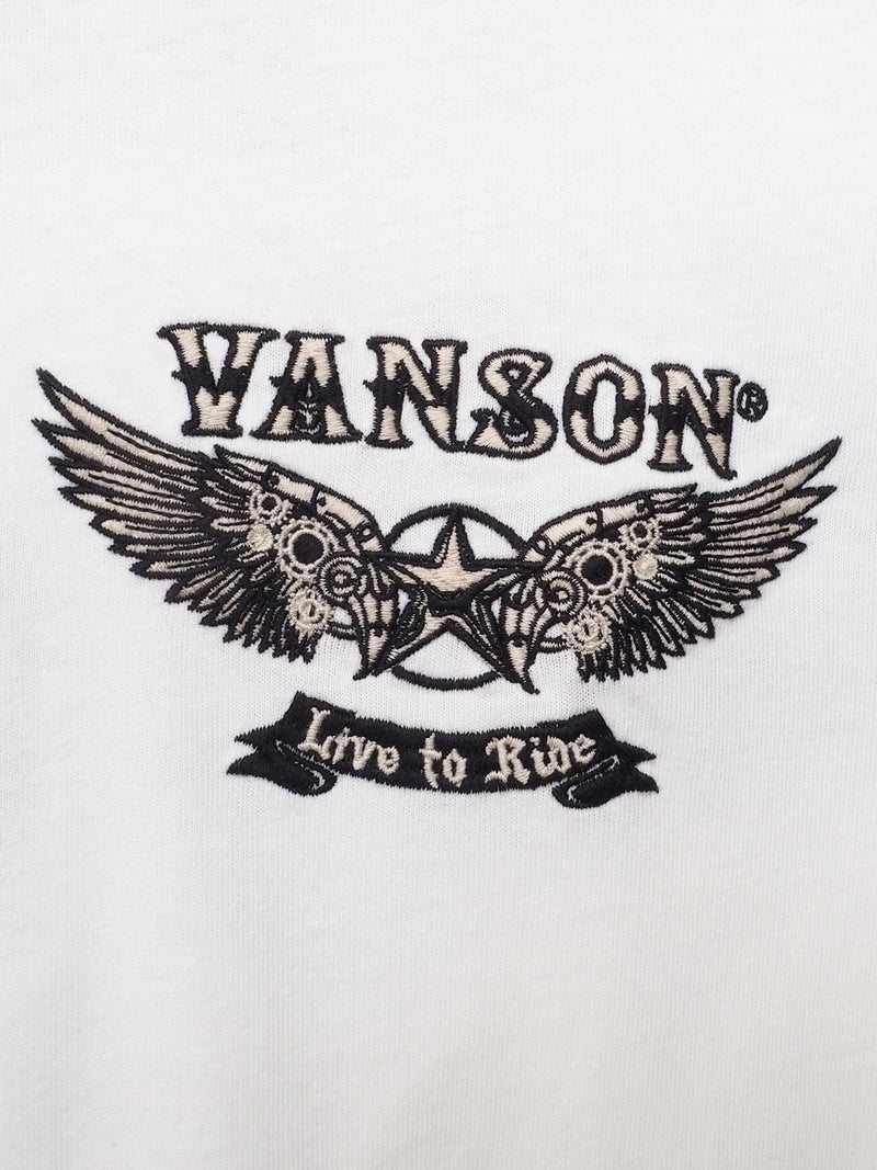 【VANSON】フライングスター刺繍入りロンT