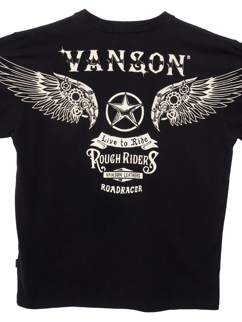 【VANSON】フライングスター刺繍入りロンT
