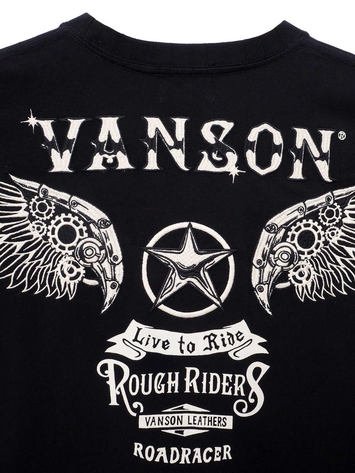 【VANSON】フライングスター刺繍入りロンT