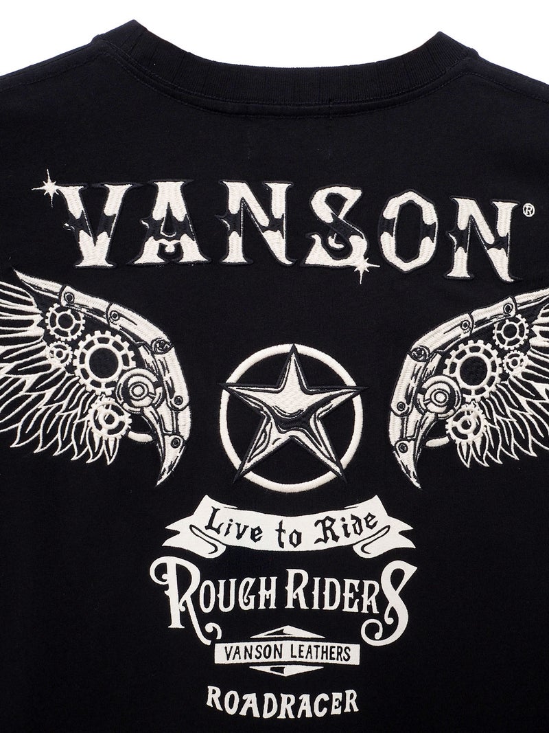 【VANSON】フライングスター刺繍入りロンT
