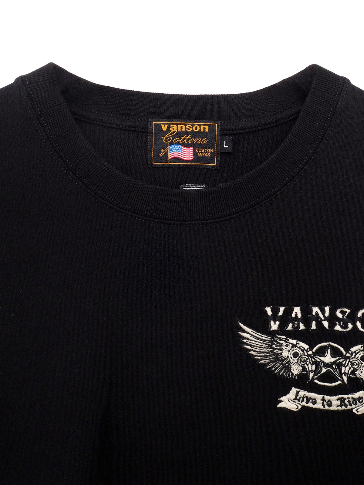 【VANSON】フライングスター刺繍入りロンT
