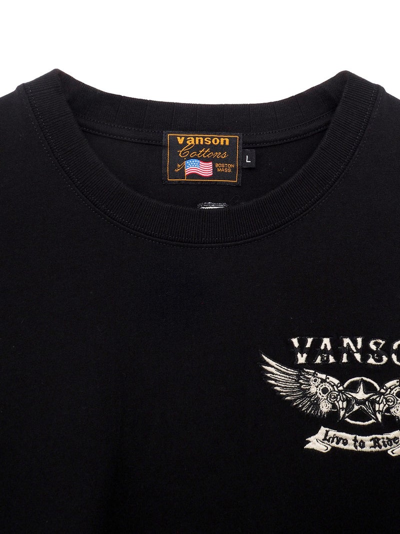 【VANSON】フライングスター刺繍入りロンT