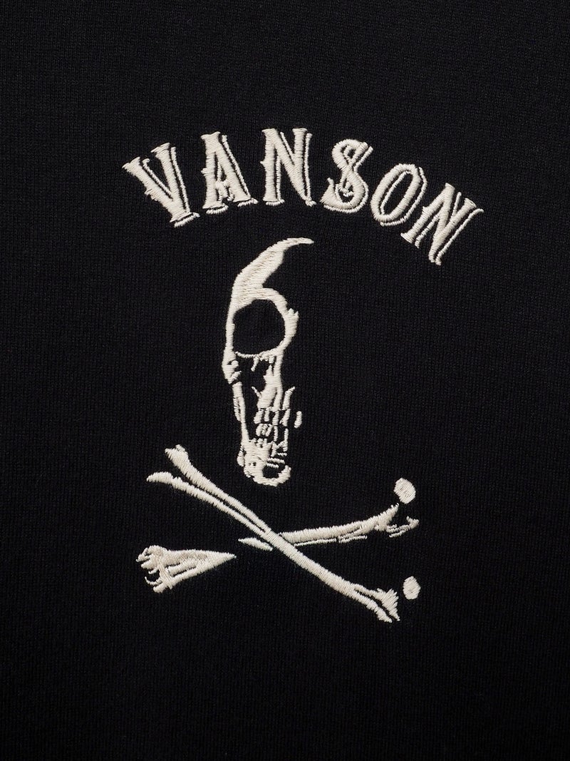 【VANSON】スカル 刺繍入りロンT