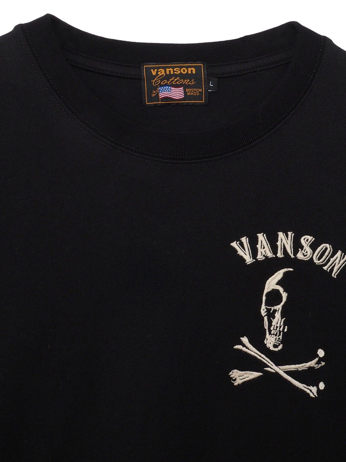 【VANSON】スカル 刺繍入りロンT