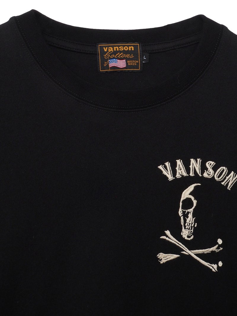 【VANSON】スカル 刺繍入りロンT