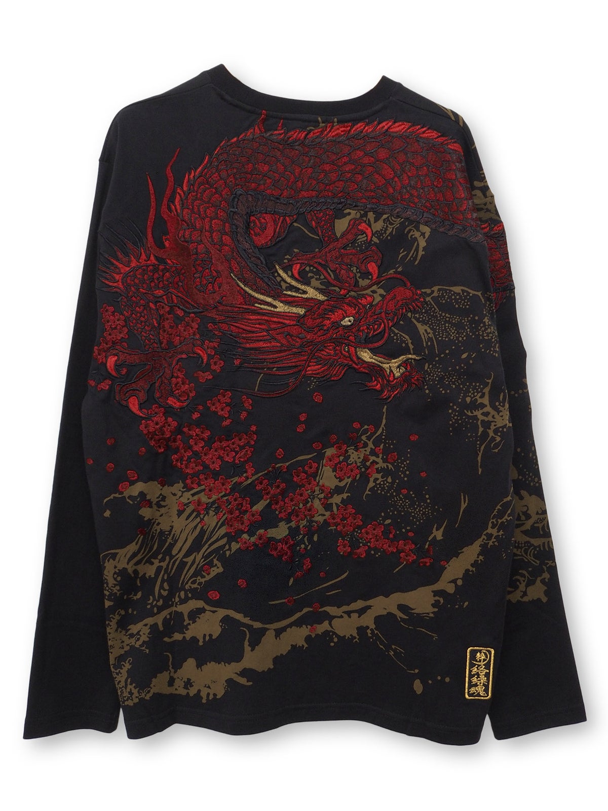 【絡繰魂・粋】“龍桜”刺繍入りロンT