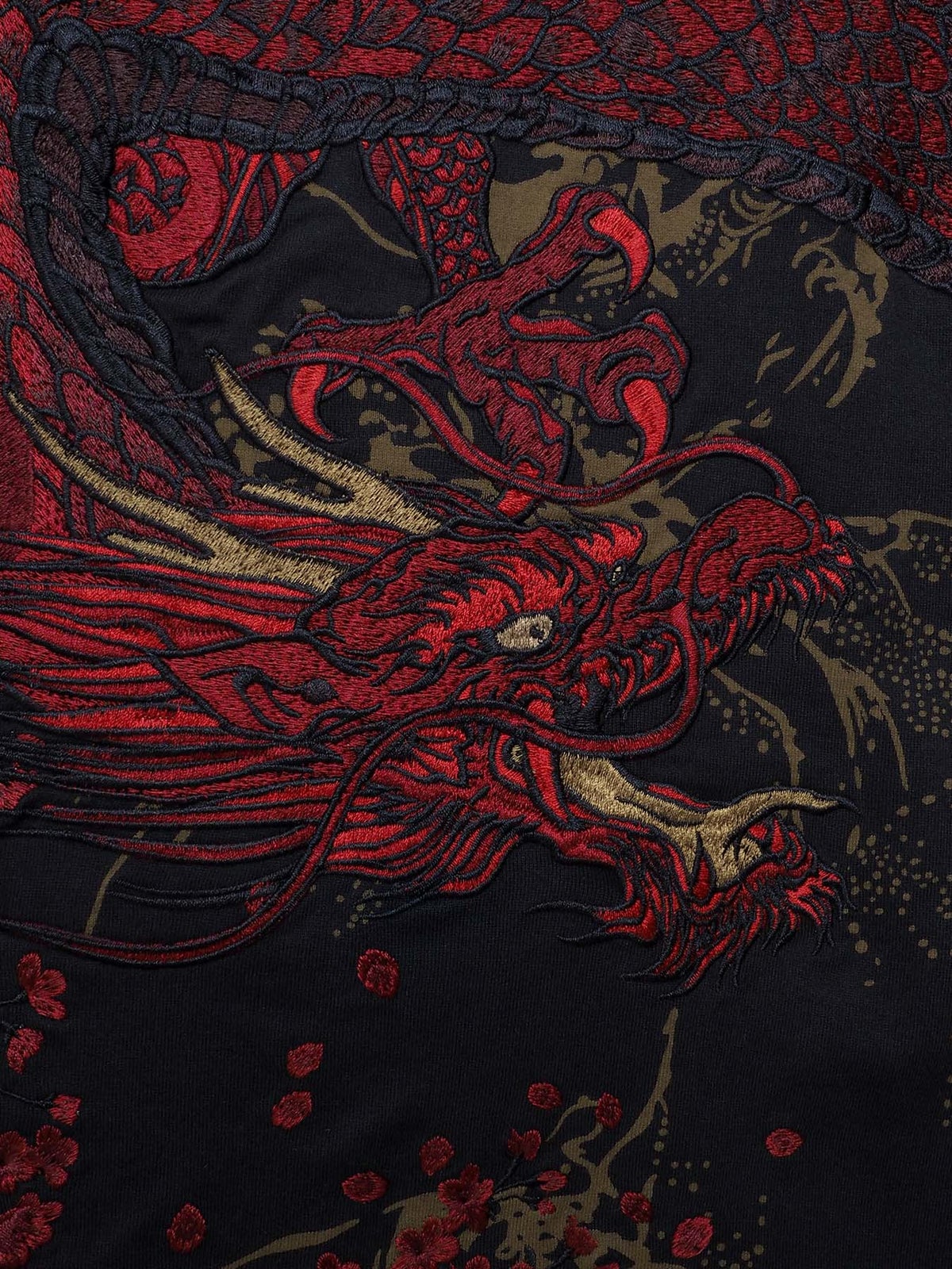 【絡繰魂・粋】“龍桜”刺繍入りロンT