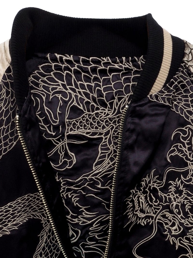  【絡繰魂・粋】“龍神降臨”総刺繍リバーシブルスカジャン