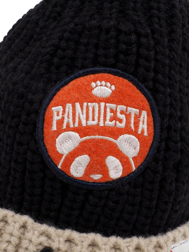 【PANDIESTA JAPAN】ミリタリー風配色切替ワッペンニットキャップ