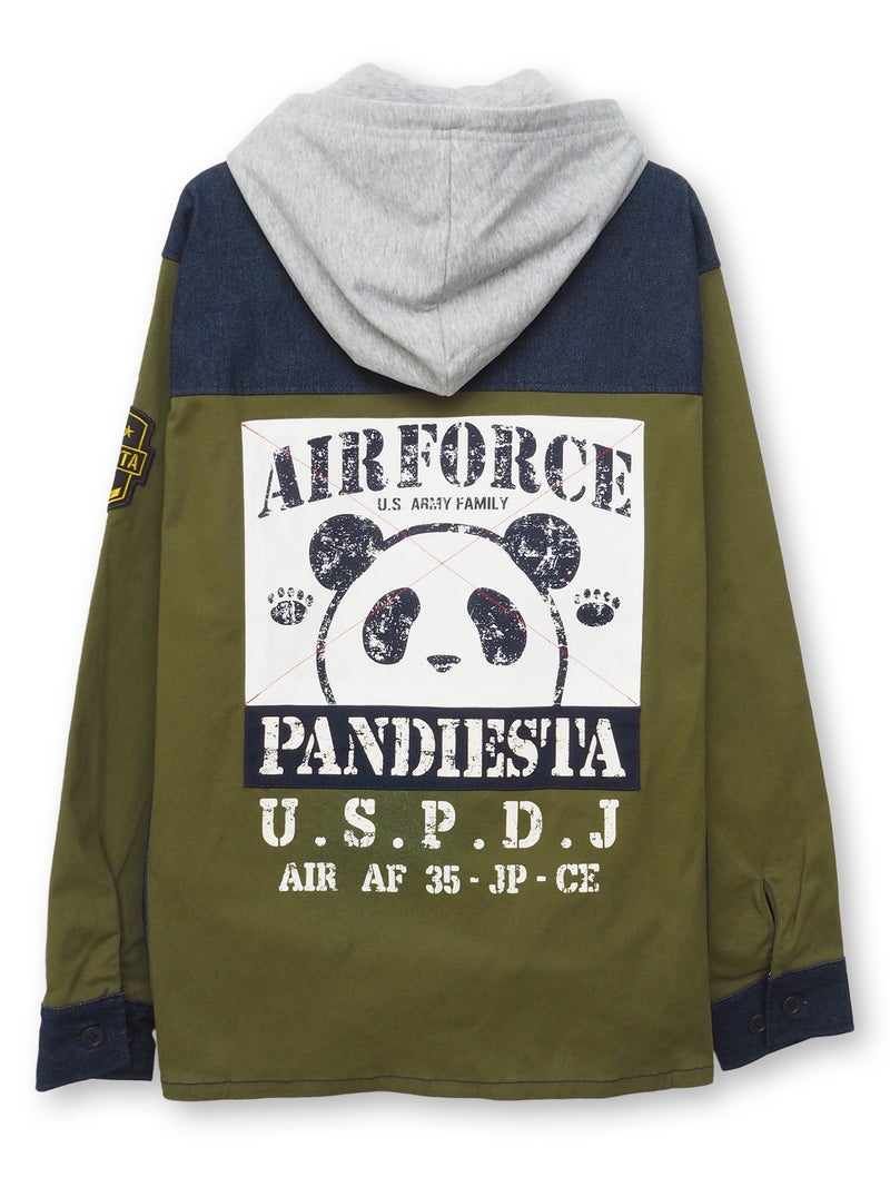 【PANDIESTA JAPAN】デニム切替ミリタリーシャツジャケット