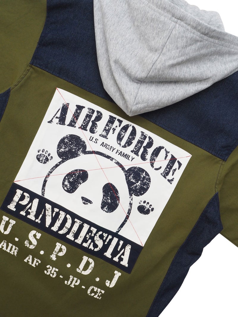 【PANDIESTA JAPAN】デニム切替ミリタリーシャツジャケット