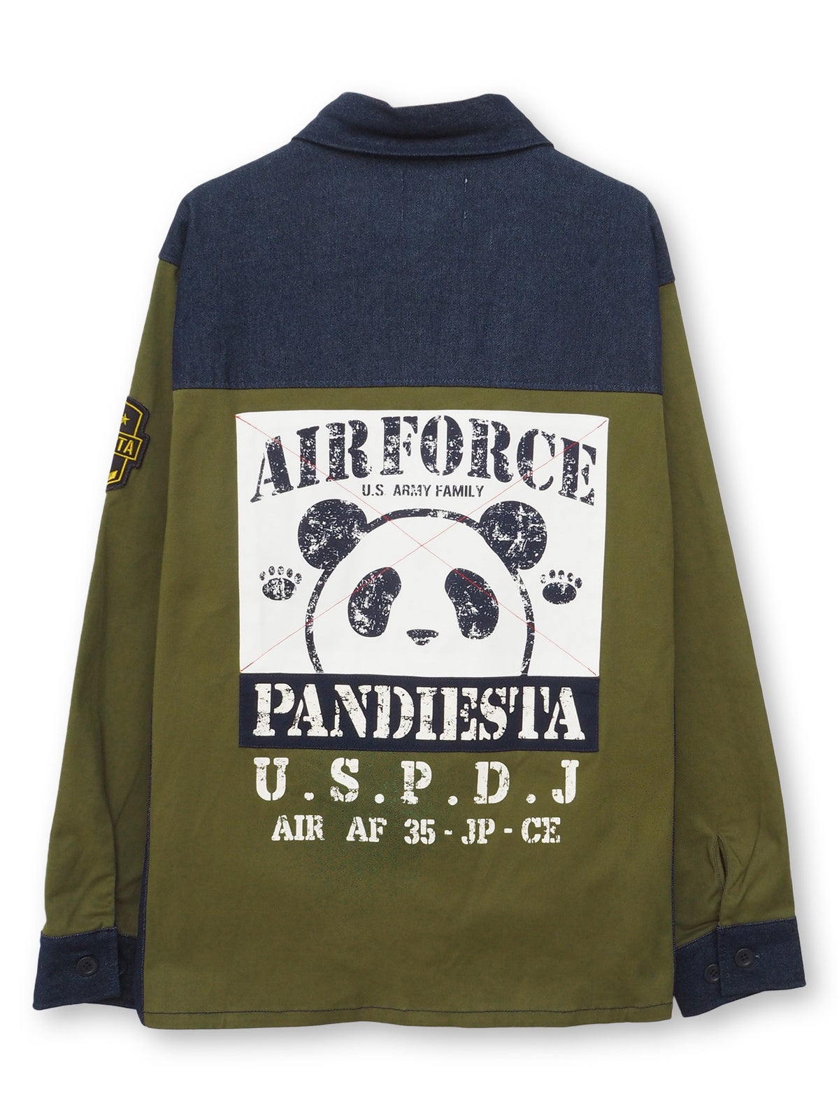 【PANDIESTA JAPAN】デニム切替ミリタリーシャツジャケット