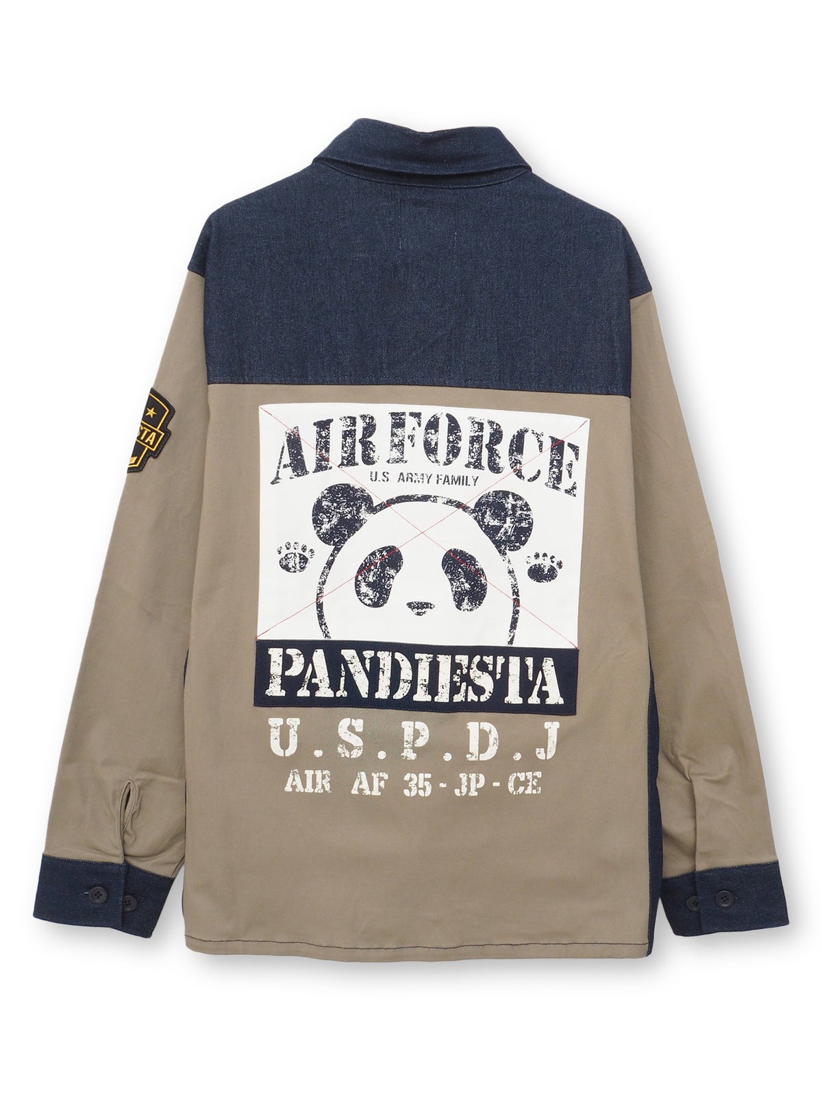 【PANDIESTA JAPAN】デニム切替ミリタリーシャツジャケット