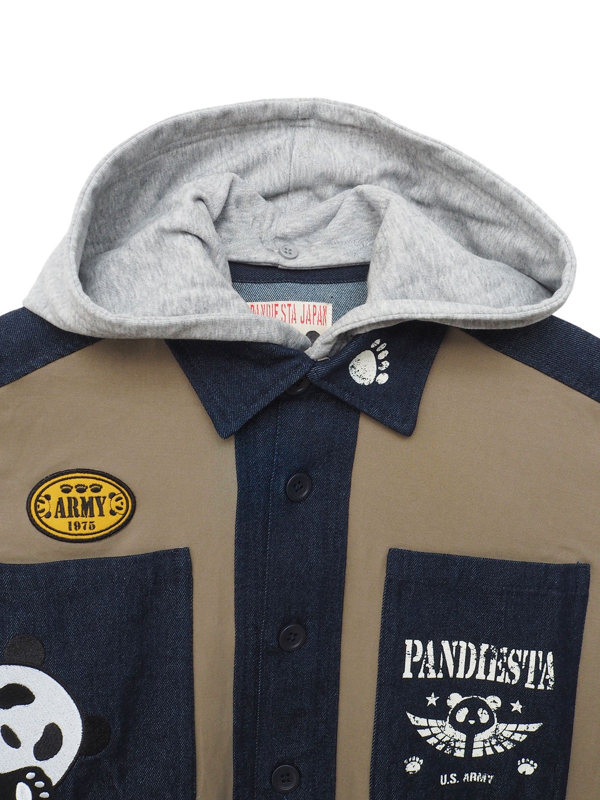 【PANDIESTA JAPAN】デニム切替ミリタリーシャツジャケット