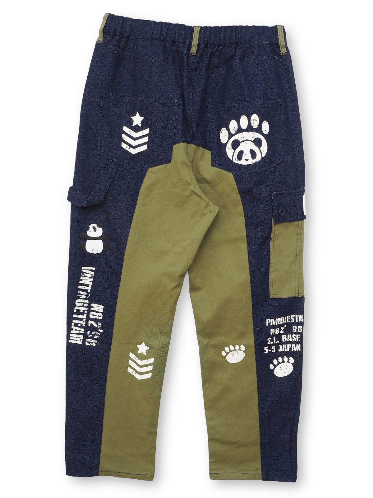 【PANDIESTA JAPAN】デニム切替 ミリタリー風パンツ