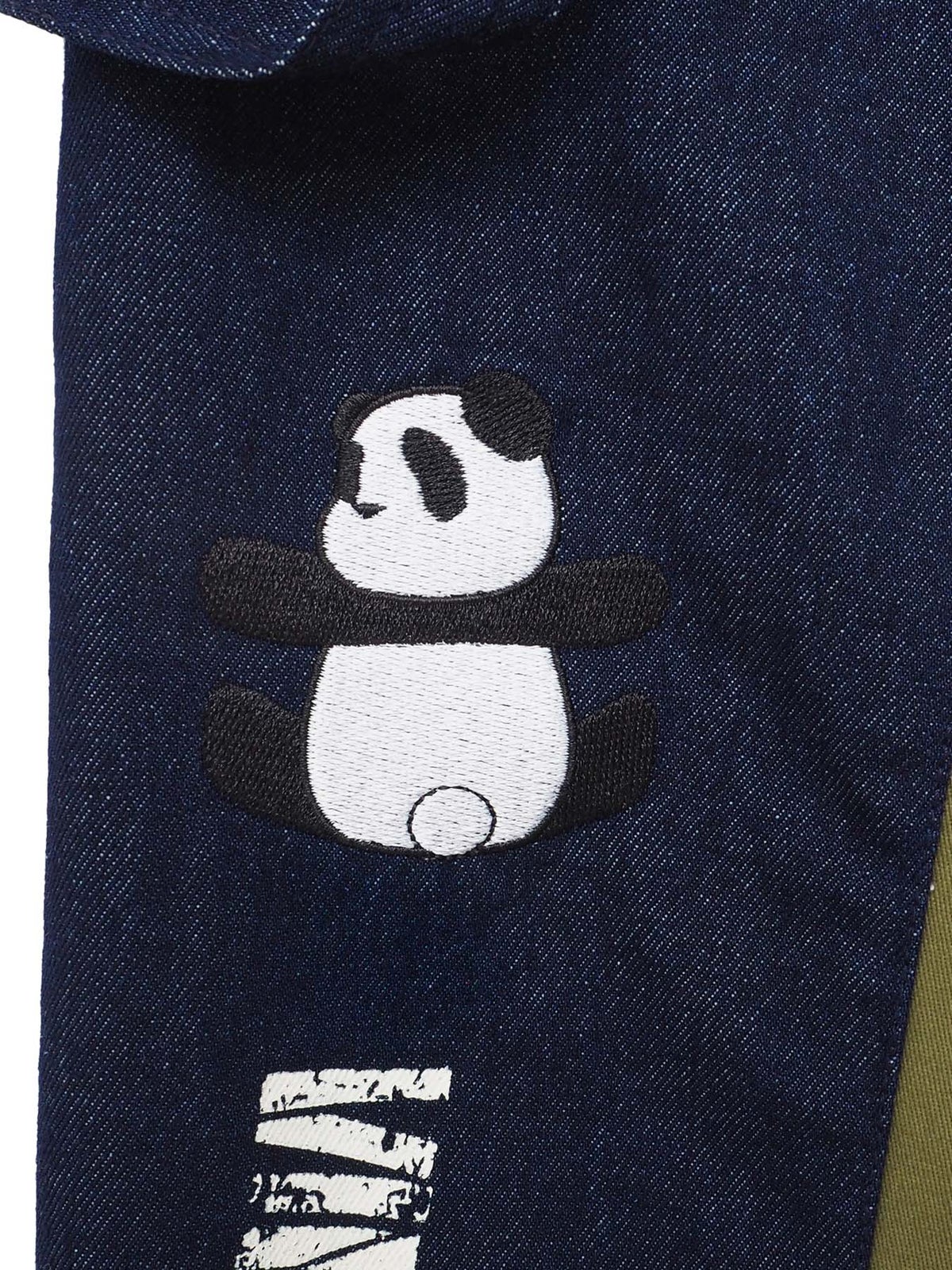 【PANDIESTA JAPAN】デニム切替 ミリタリー風パンツ