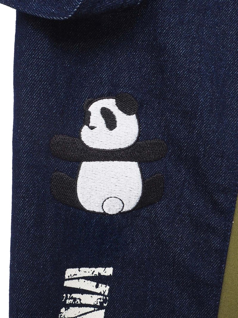【PANDIESTA JAPAN】デニム切替 ミリタリー風パンツ