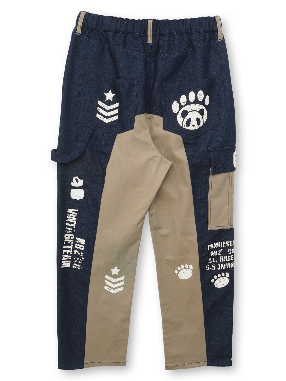 【PANDIESTA JAPAN】デニム切替 ミリタリー風パンツ