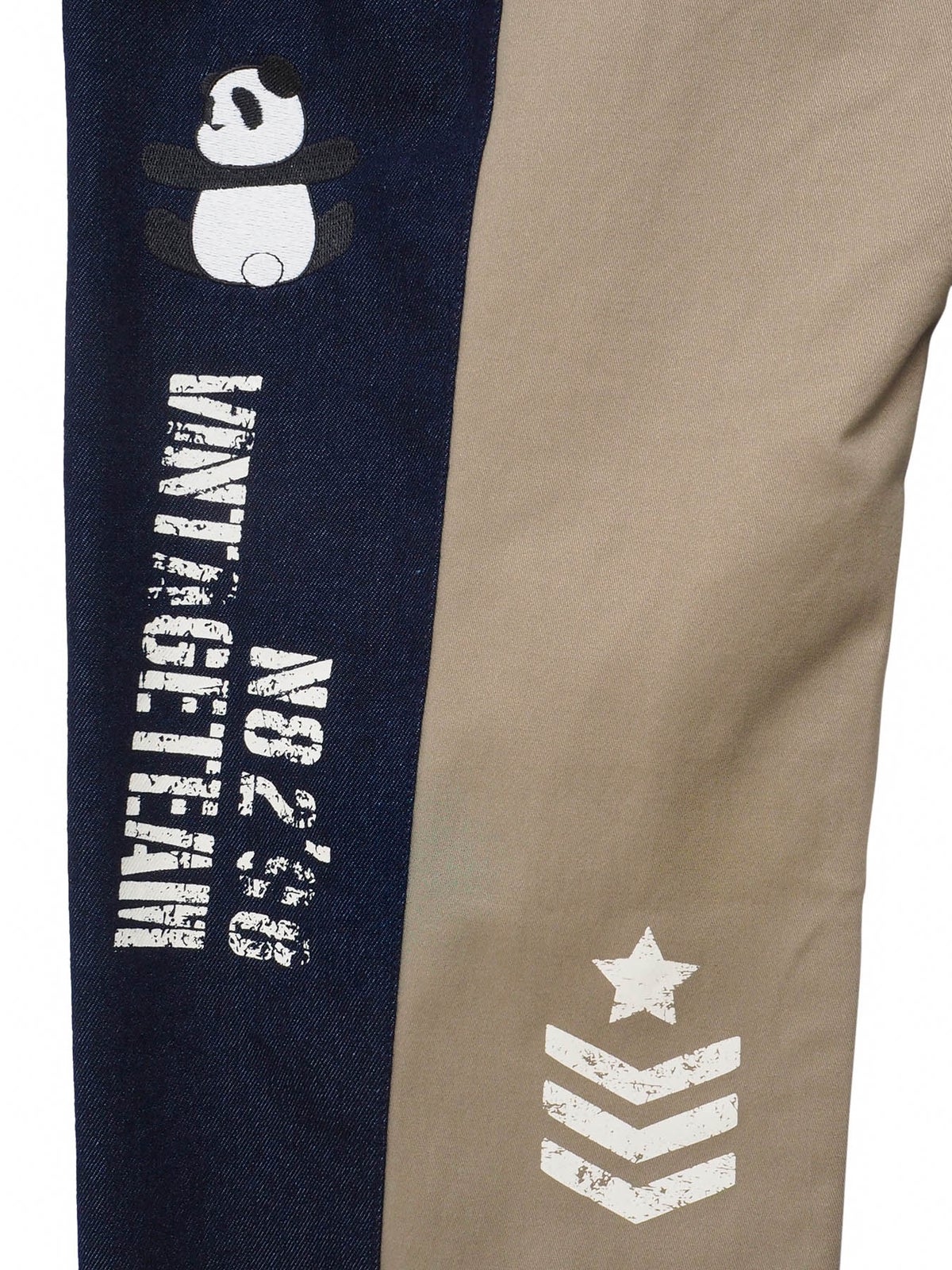 【PANDIESTA JAPAN】デニム切替 ミリタリー風パンツ