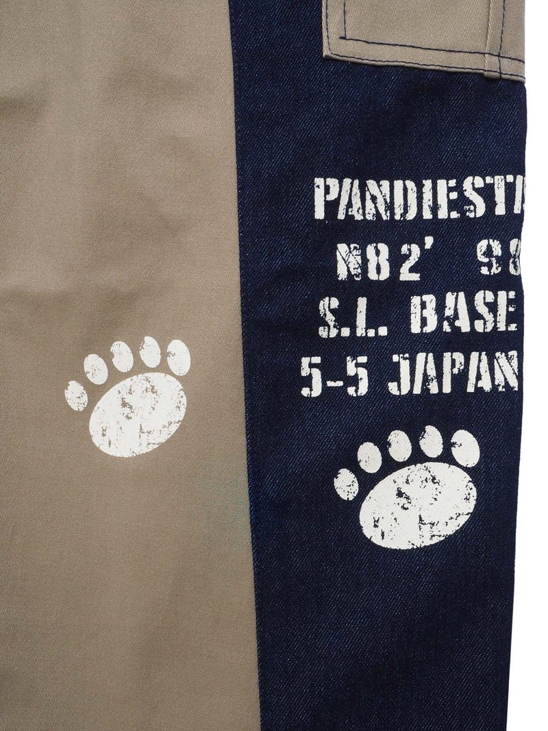 【PANDIESTA JAPAN】デニム切替 ミリタリー風パンツ