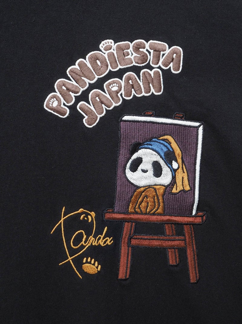 【PANDIESTA JAPAN】“絵画パンダ”ファー素材切替BIGロンT〔別注〕