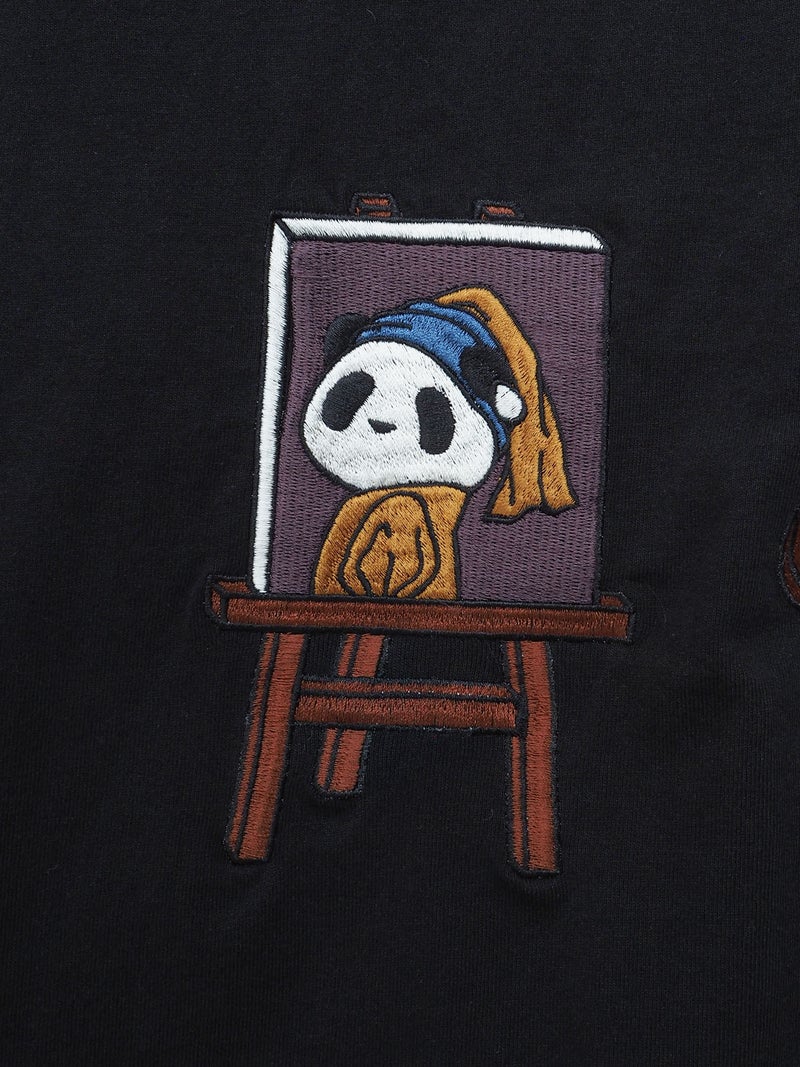 【PANDIESTA JAPAN】“絵画パンダ”ファー素材切替BIGロンT〔別注〕