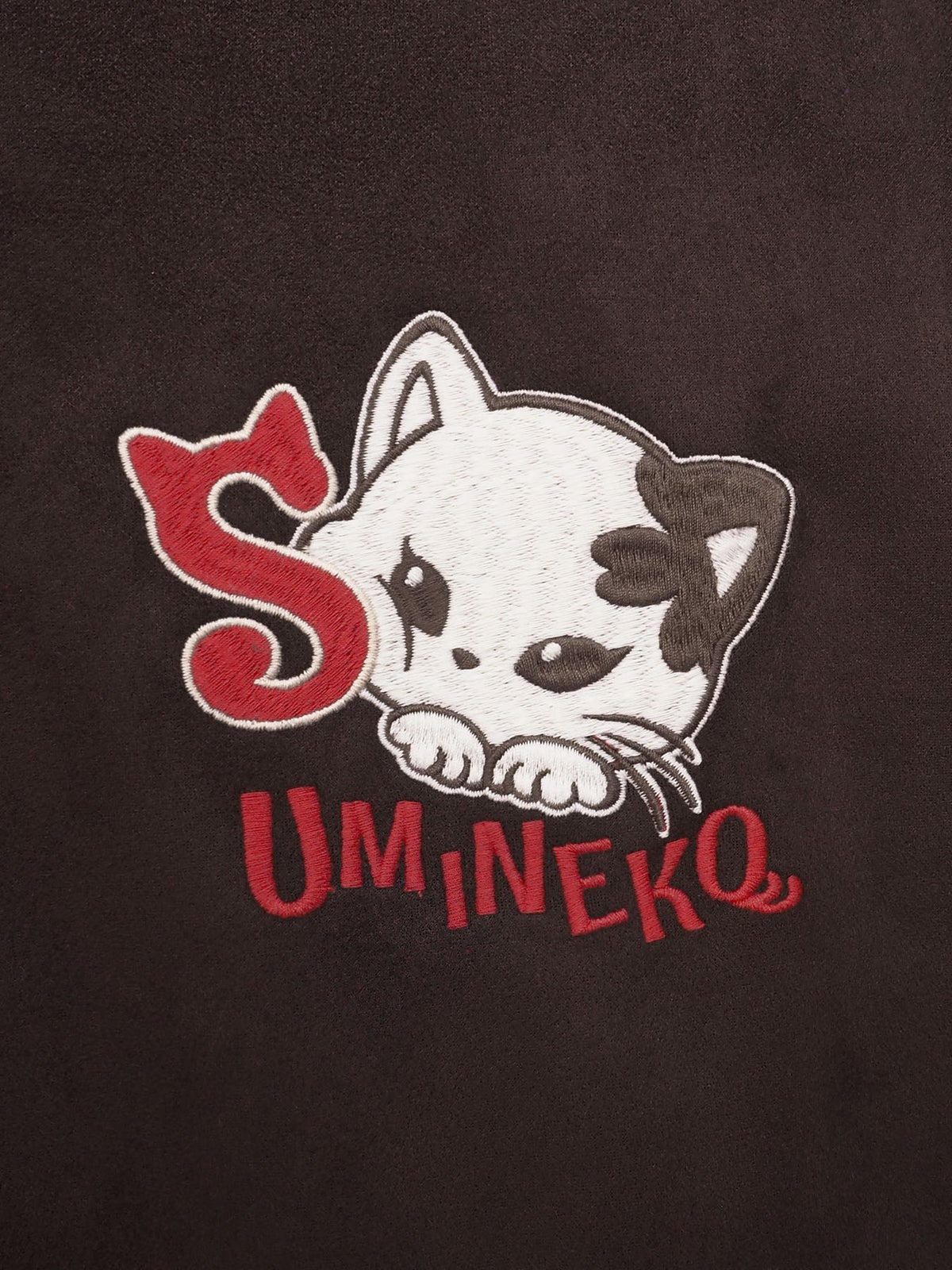 【SUMINEKO】“ちびネコ”総刺繍フェイクスウェードBIG ZIPパーカー