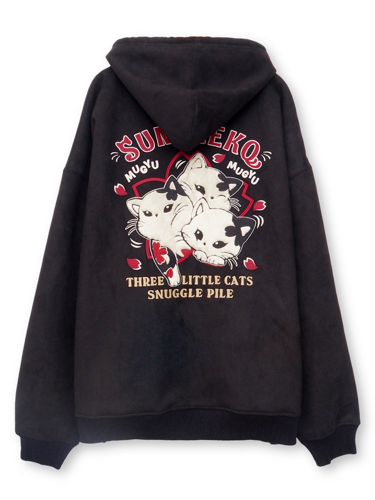 【SUMINEKO】“ちびネコ”総刺繍フェイクスウェードBIG ZIPパーカー