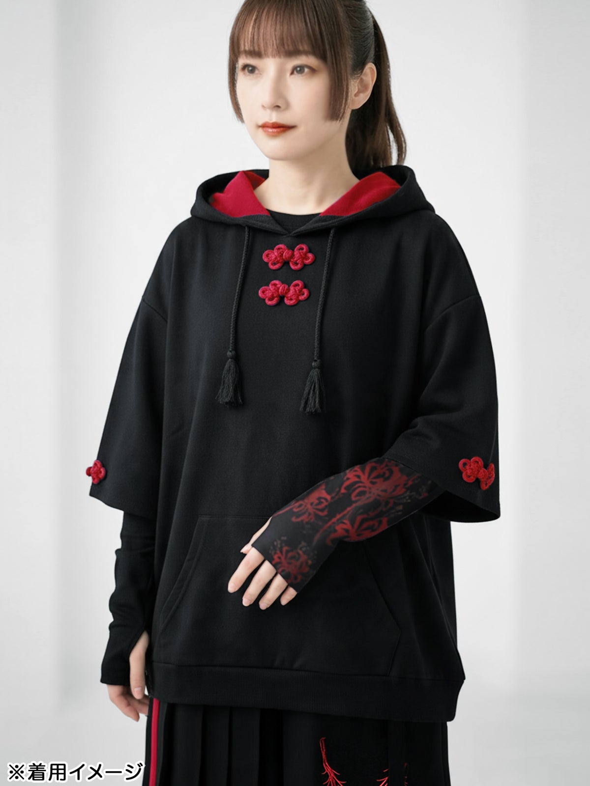 【雅結 -EN-】彼岸花 昇華転写プリントアンサンブルパーカー【雅結 -EN-】彼岸花 昇華転写プリントアンサンブルパーカー