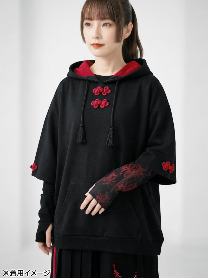 【雅結 -EN-】彼岸花 昇華転写プリントアンサンブルパーカー【雅結 -EN-】彼岸花 昇華転写プリントアンサンブルパーカー