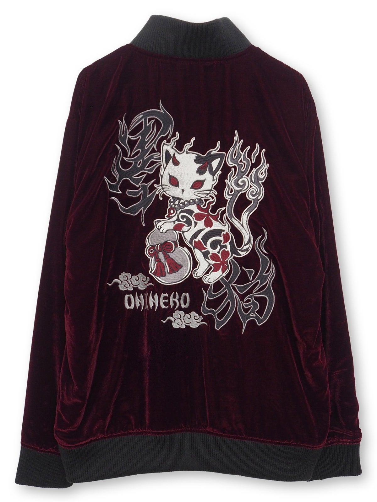 【SUMINEKO】“鬼猫”ベロア素材総刺繍ジャケット