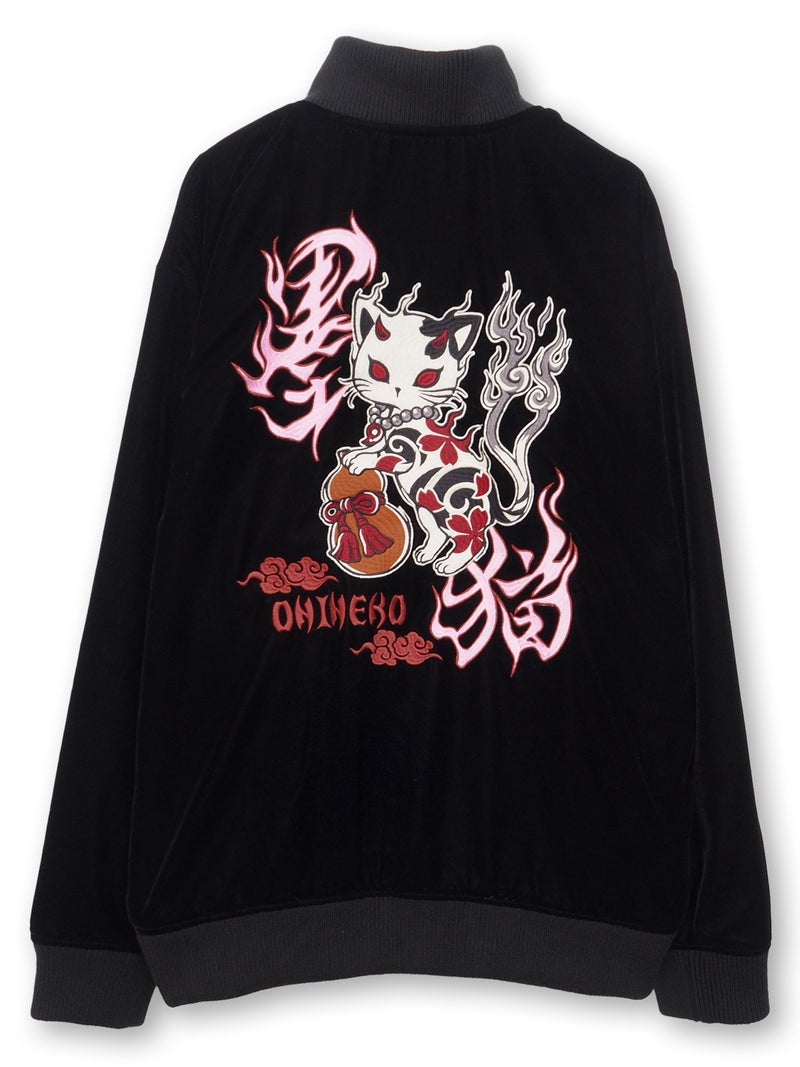 【SUMINEKO】“鬼猫”ベロア素材総刺繍ジャケット