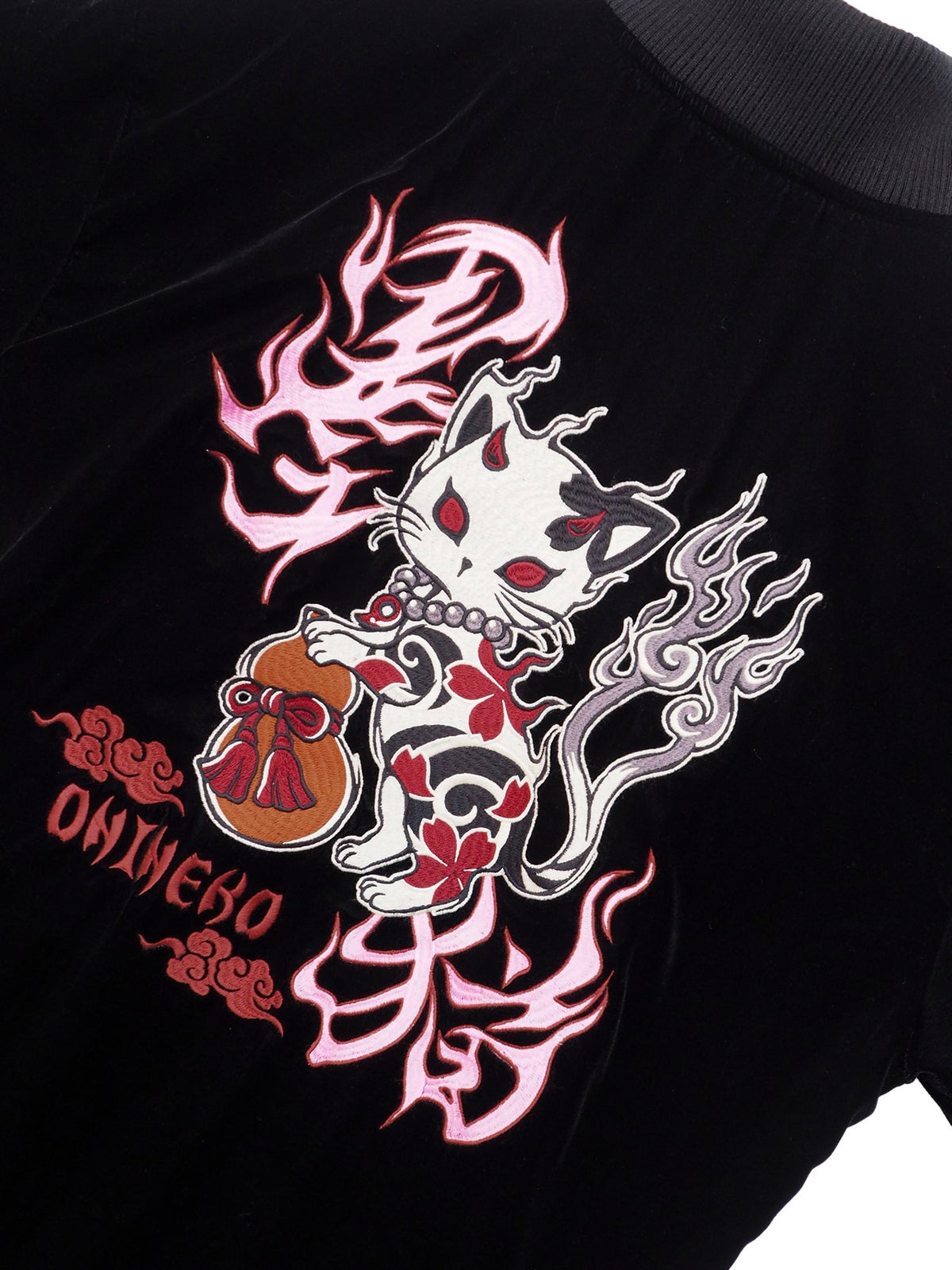 【SUMINEKO】“鬼猫”ベロア素材総刺繍ジャケット