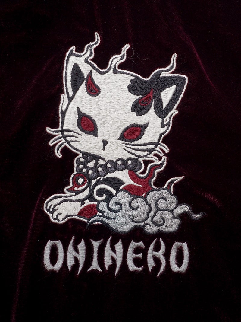 【SUMINEKO】“鬼猫”ベロア素材総刺繍ジャケット