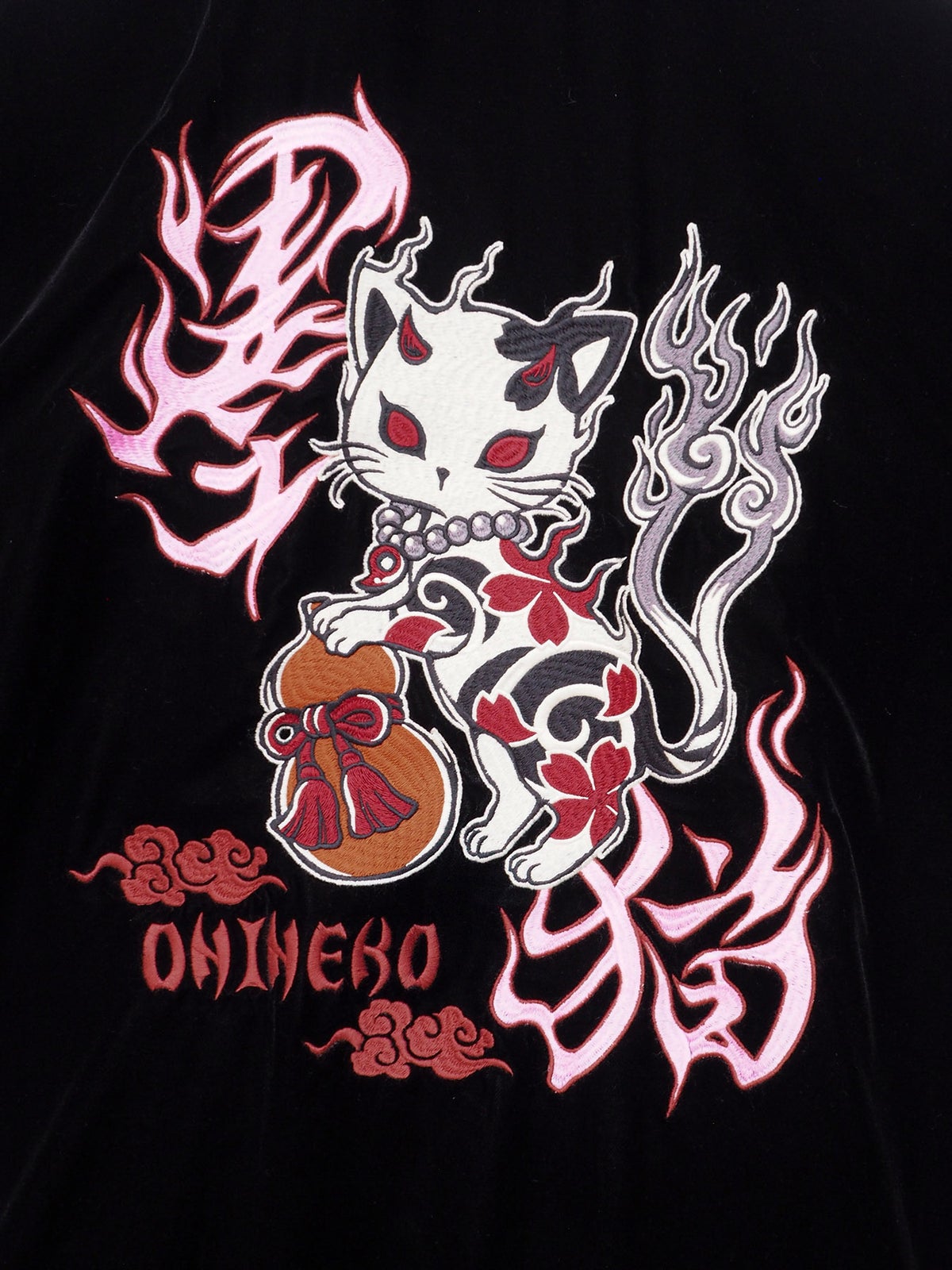【SUMINEKO】“鬼猫”ベロア素材総刺繍ジャケット