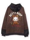 【BETTY BOOP】フェイクスウェード刺繍入りBIG ZIPパーカー