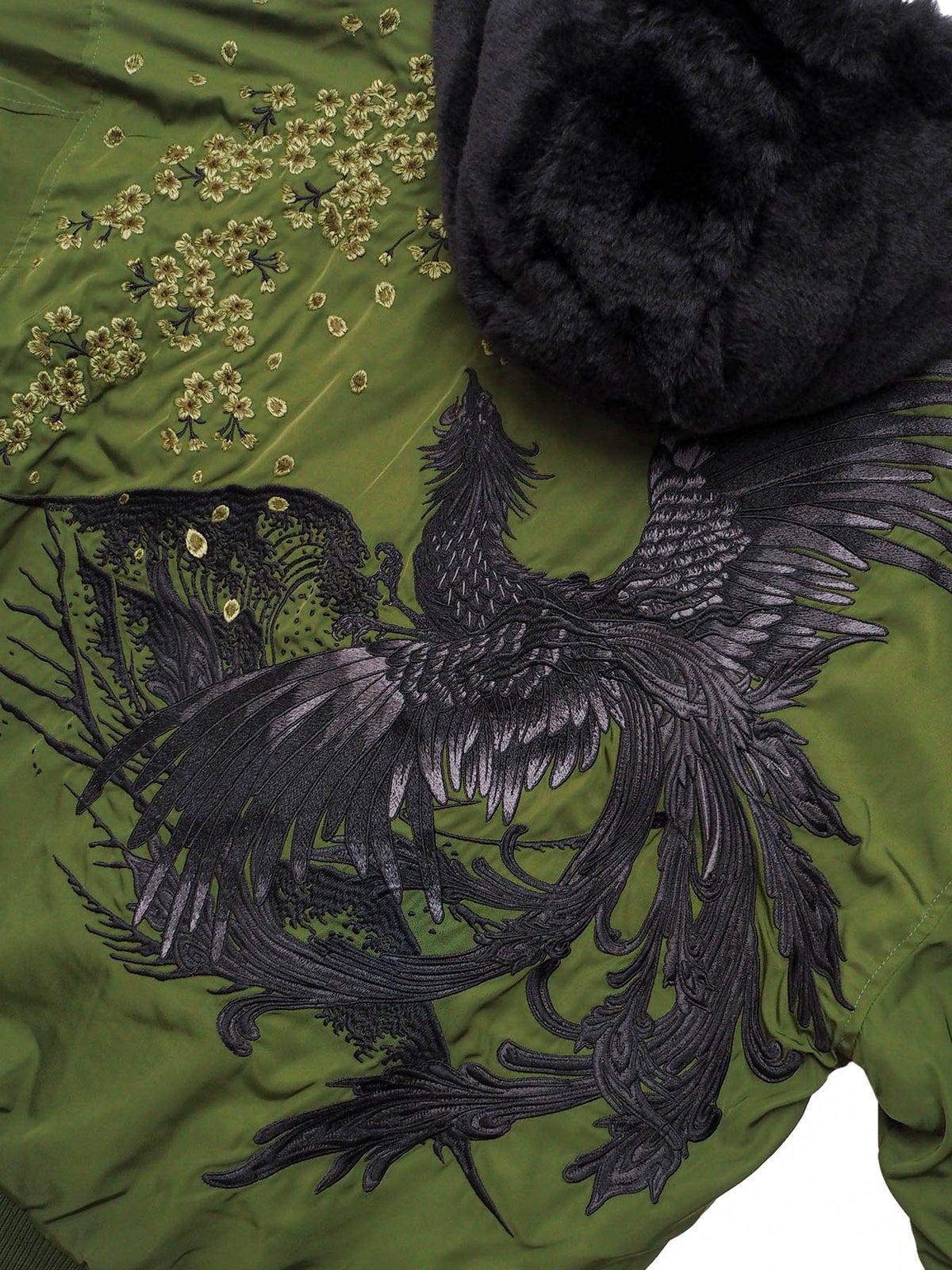 【絡繰魂・粋】“桜鳳凰”総刺繍リバーシブルMA-1
