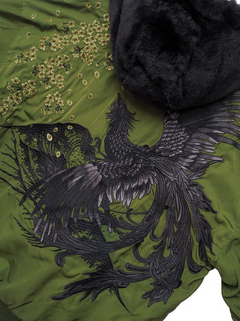 【絡繰魂・粋】“桜鳳凰”総刺繍リバーシブルMA-1