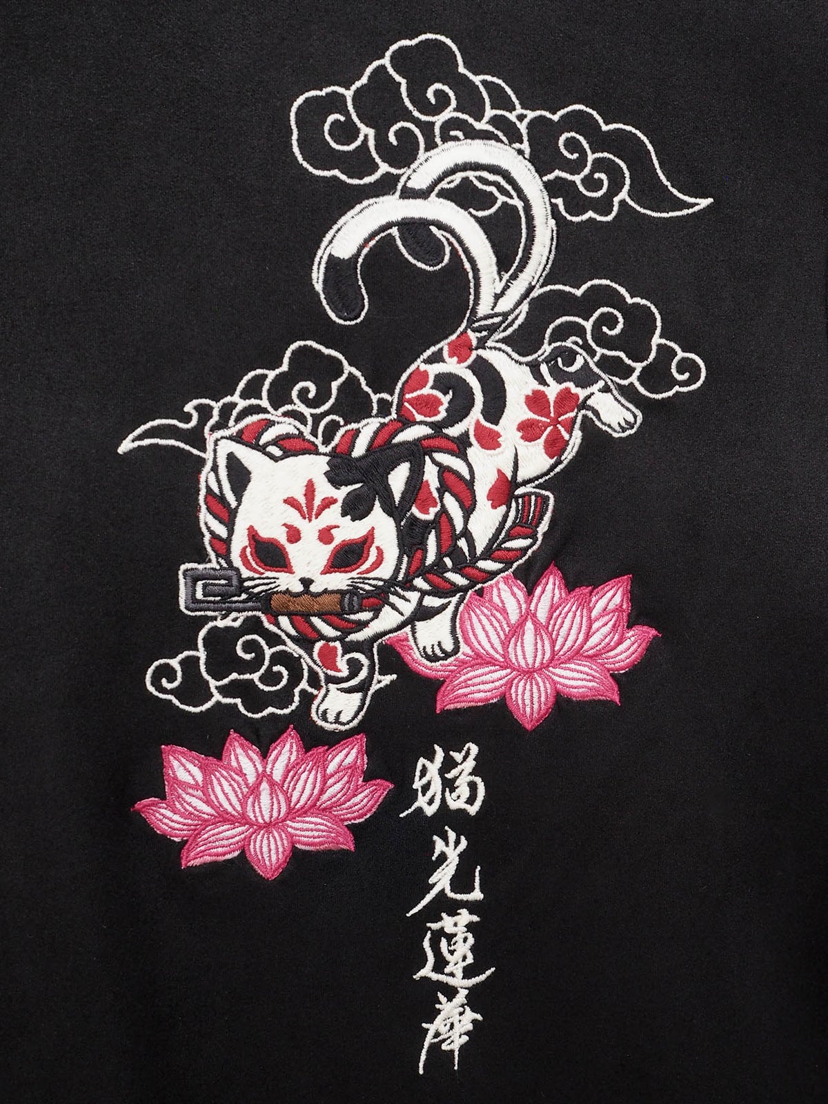 【SUMINEKO】“お猫様”刺繍入りフェイクスウェードBIGロンT
