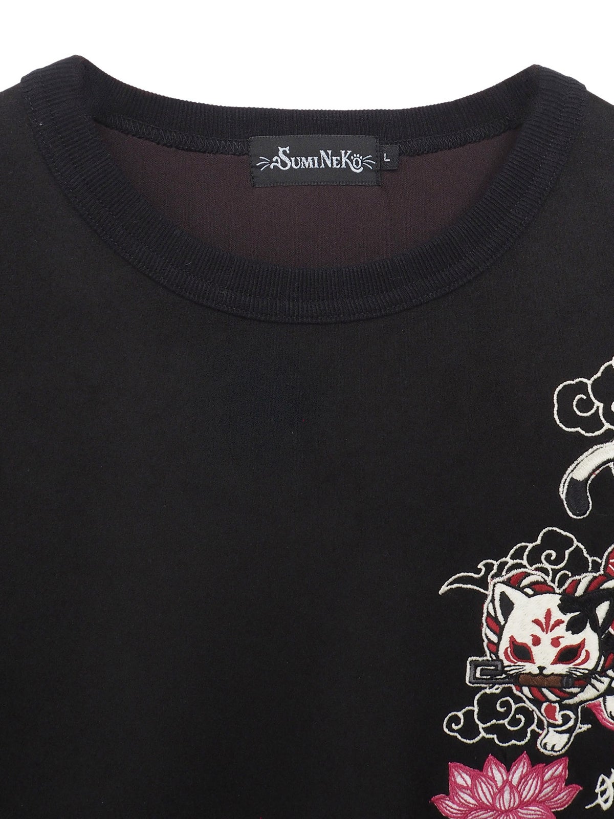 【SUMINEKO】“お猫様”刺繍入りフェイクスウェードBIGロンT