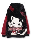 【SUMINEKO】“のぞき墨猫”フェイクファーBIGシルエットZIPパーカー