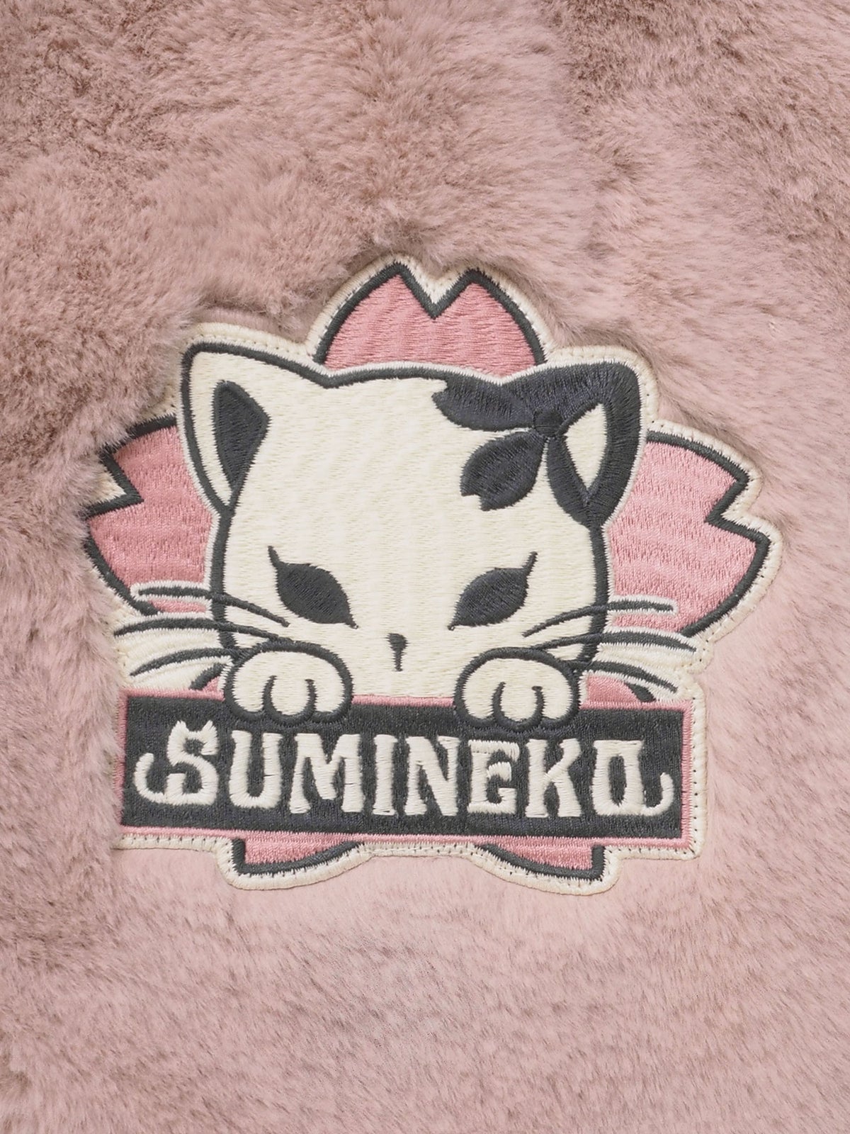 【SUMINEKO】“のぞき墨猫”フェイクファーBIGシルエットZIPパーカー